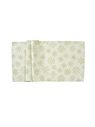 SANDER | Weihnachts Mitteldecke 85x85cm CRISTALLO LUCE Ecru/Gold | 